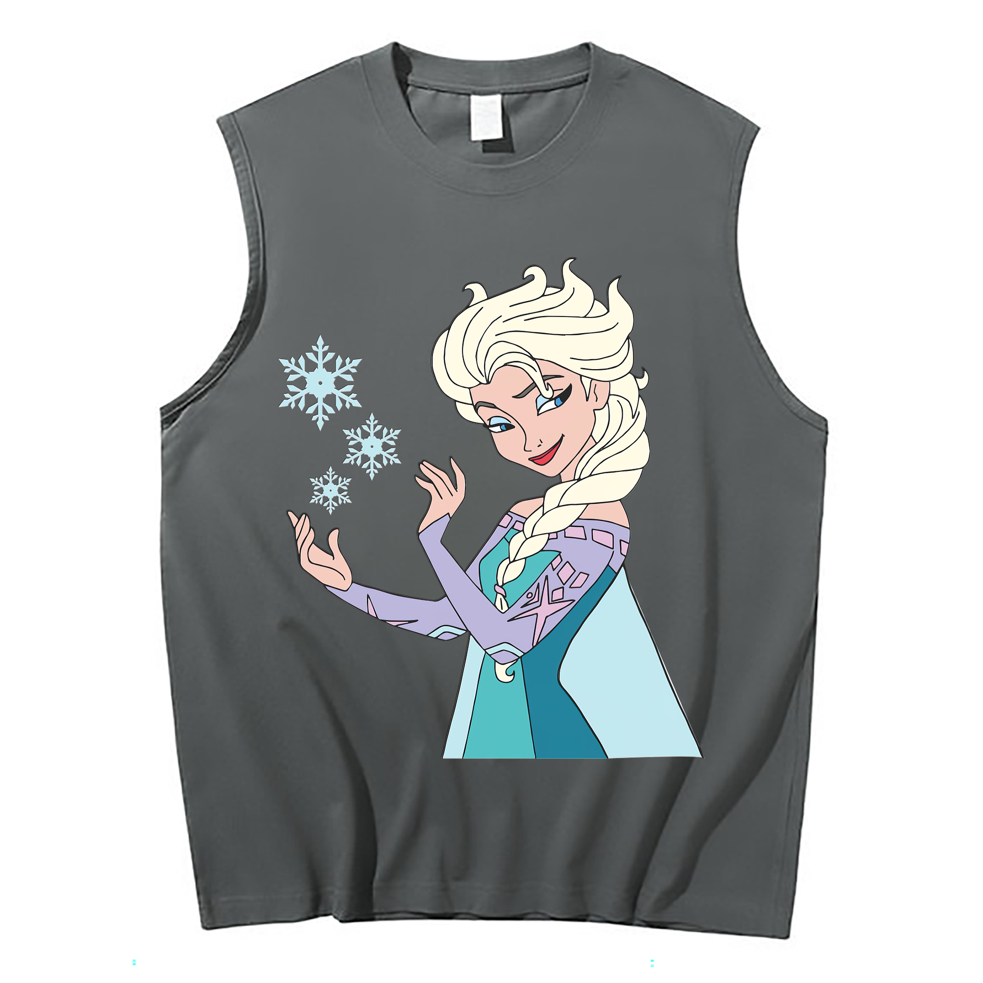 （画像用） アナと雪の女王 アンナ エルサ Frozen Anna Elsa コットン100％タンクトップ（フロントプリント）
